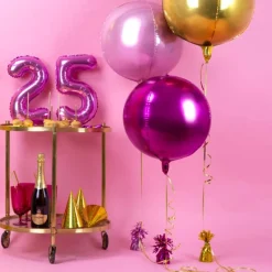 Rund Kugle Folieballon - Metallic Guld, 40 cm