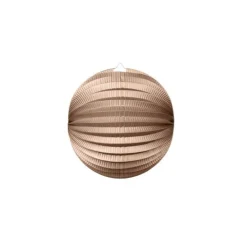 Rund Papirlanterne i Metallic Rosegold, 25 cm