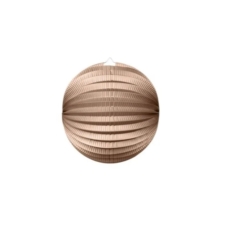 Rund Papirlanterne i Metallic Rosegold, 25 cm