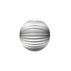 Rund Papirlanterne i Metallic Sølv, 25 cm