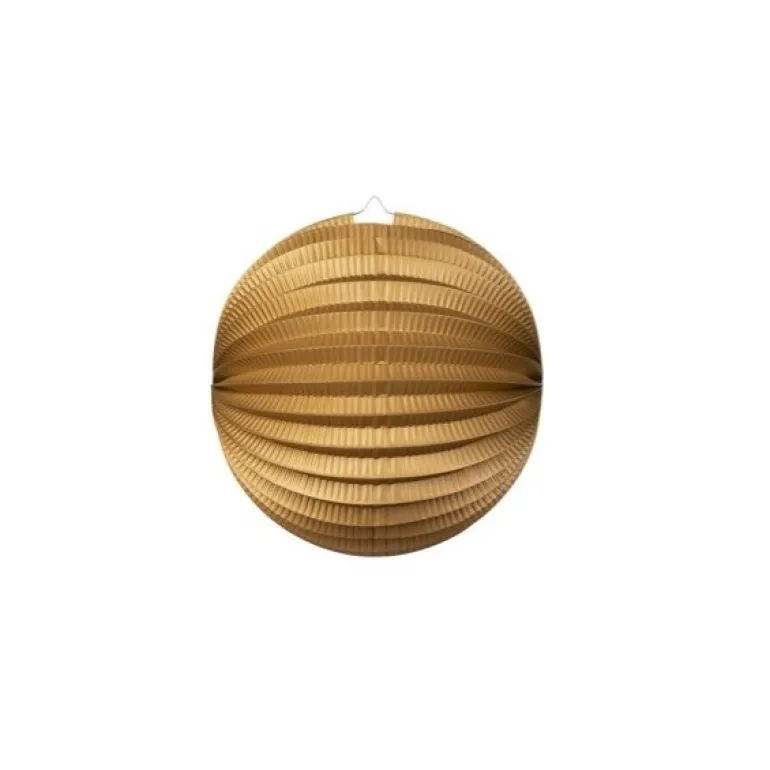 Rund Papirlanterne i Metallic Guld, 25 cm