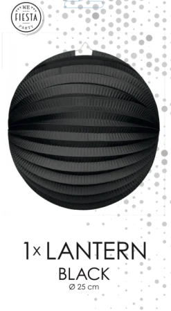 Rund Papirlanterne i Sort, 25 cm