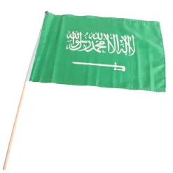 Saudi Arabisk Stofflag På Pind, 30 x 45cm