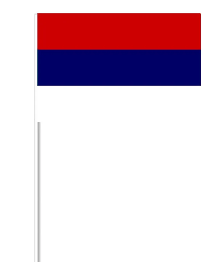 Serbisk Papirflag på Pind, 27 x 20 cm