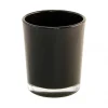 Shiny Sort Glas Fyrfadsholder, 6.5 cm