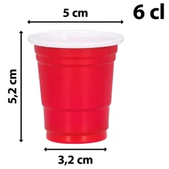 Shotglas 20 stk - Røde kopper