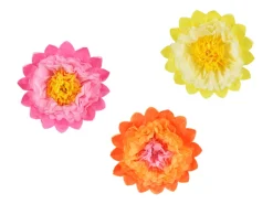 Silkepapir Blomster Dekorationer 35 cm, 3 stk.