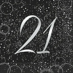 Silver Glitz '21 År' Servietter