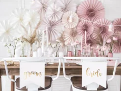 Skilte Til Stole - Bride Groom, Guld (2 Stk.)