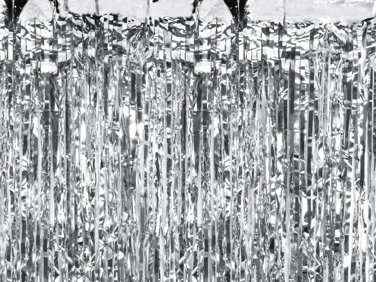 Sølv Glimmerforhæng Folie 90x250cm