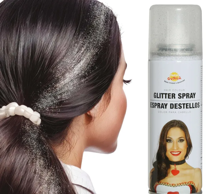 Sølv Glitter Hårspray, 125ml