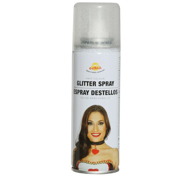 Sølv Glitter Hårspray, 125ml