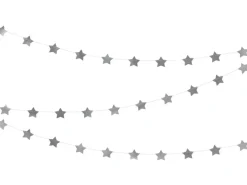 Sølvstjerne Guirlande, 3,6m