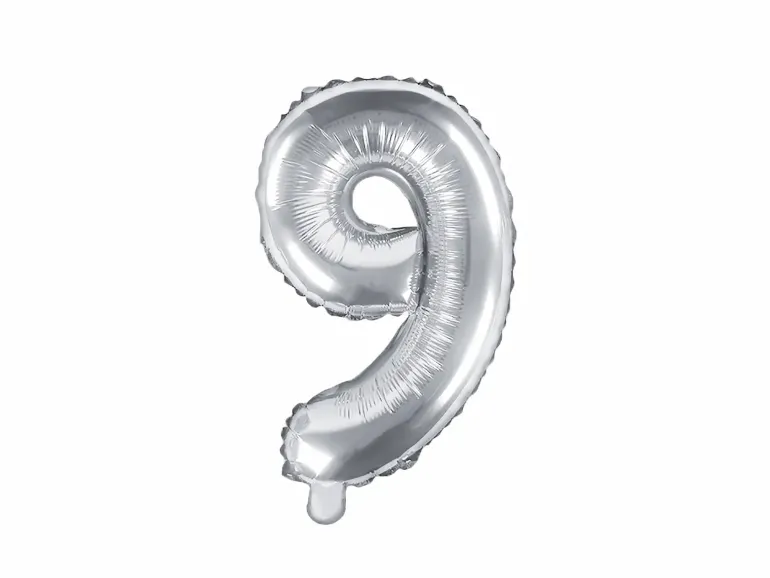 Sølv Tal Ballon 35 cm - 9
