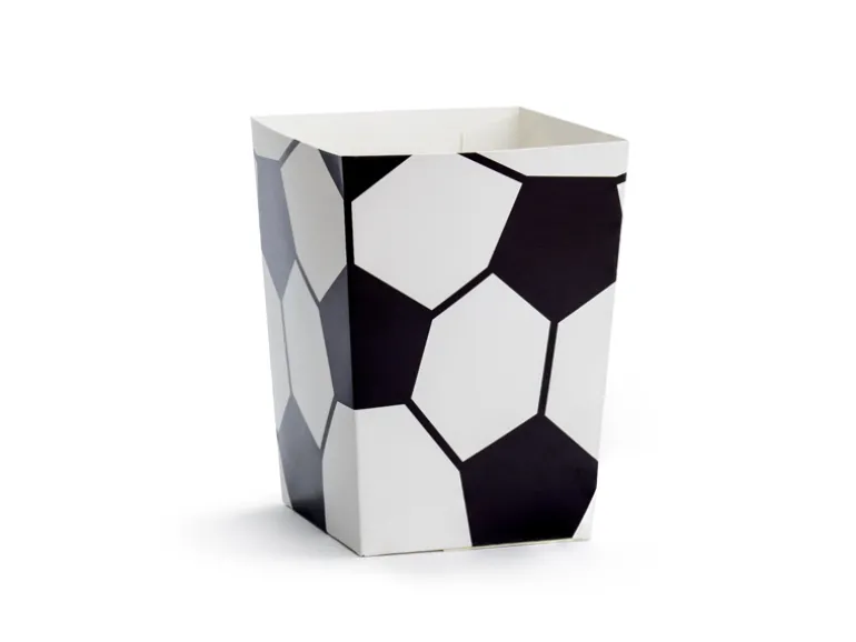 Små Popcorn Bægre m/Fodbold Tryk, 6 stk.