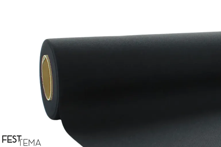 Sort Airlaid Rulledug (1,2 x 10m) - Stoflignende papirdug