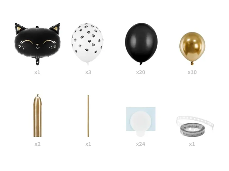 Sort DIY Kat Ballondekoration, 83 x 140 cm