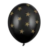Sorte Balloner med Guld Stjerner (30cm.)