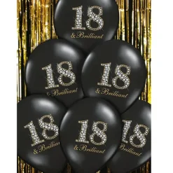 Sorte balloner med 18 tallet (30cm.)