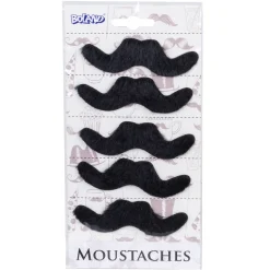 Sorte Moustaches, 5 stk.