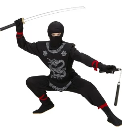 Sort Ninja m/Gråt Drage Print