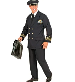 Sort Pilot Uniform - Voksen Kostume