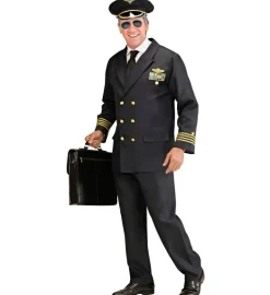 Sort Pilot Uniform - Voksen Kostume