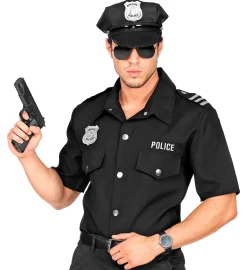 Sort Politi Officer Skjorte