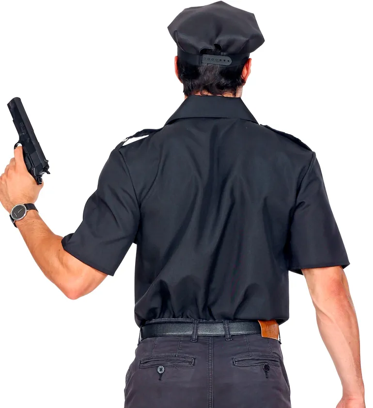 Sort Politi Officer Skjorte