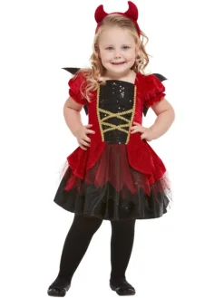 Sort & Rød Glitter Djævle Kjole, Toddler