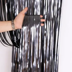 Spacegrå Glimmerforhæng Folie 100x250cm – Festtema®