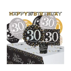 Sparkling Gold Fødselsdags Party in a Box - 30 År