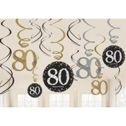 Sparkling Gold 80 Års Fødselsdags Swirles