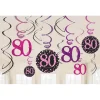 Sparkling Pink 80 Års Fødselsdags Swirles