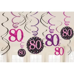Sparkling Pink 80 Års Fødselsdags Swirles