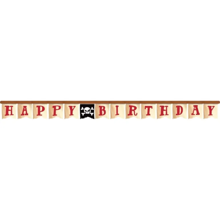 Sørøver "Happy Birthday" Guirlande til Pirat Fødselsdag