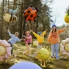 Stående Blomst Ballon Beige - Airwalker