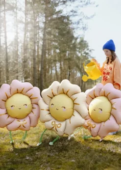 Stående Blomst Ballon Beige - Airwalker