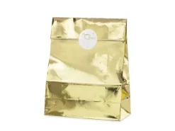 Store Guld Gaveposer Med Mærkater, 3 stk.