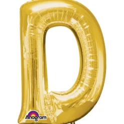 Stor Guld Folie Ballon - Bogstav ''D''
