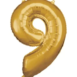 Stor Guld Folie Tal Ballon (88cm.) - 9 Tal