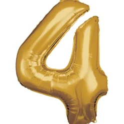 Stor Guld Folie Tal Ballon (88cm.) - 4 Tal