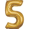 Stor Guld Folie Tal Ballon (88cm.) - 5 Tal