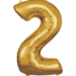 Stor Guld Folie Tal Ballon (88cm.) - 2 Tal