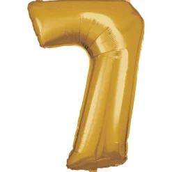 Stor Guld Folie Tal Ballon (88cm.) - 7 Tal