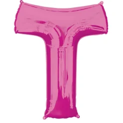 Stor Pink Folie Ballon - Bogstav ''T''