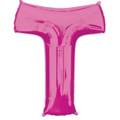 Stor Pink Folie Ballon - Bogstav ''T''