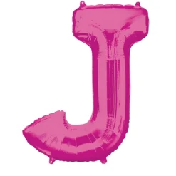 Stor Pink Folie Ballon - Bogstav ''J''