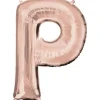 Stor Rosegold Folie Ballon - Bogstav ''P''