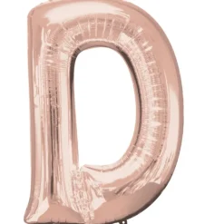 Stor Rosegold Folie Ballon - Bogstav ''D''